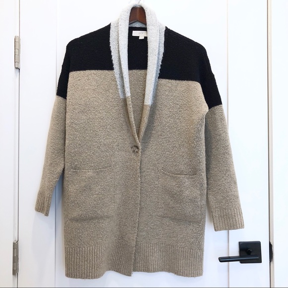Loft Italian Yarn Perfect Neutral Long Cardigan XS - Picture 1 of 6